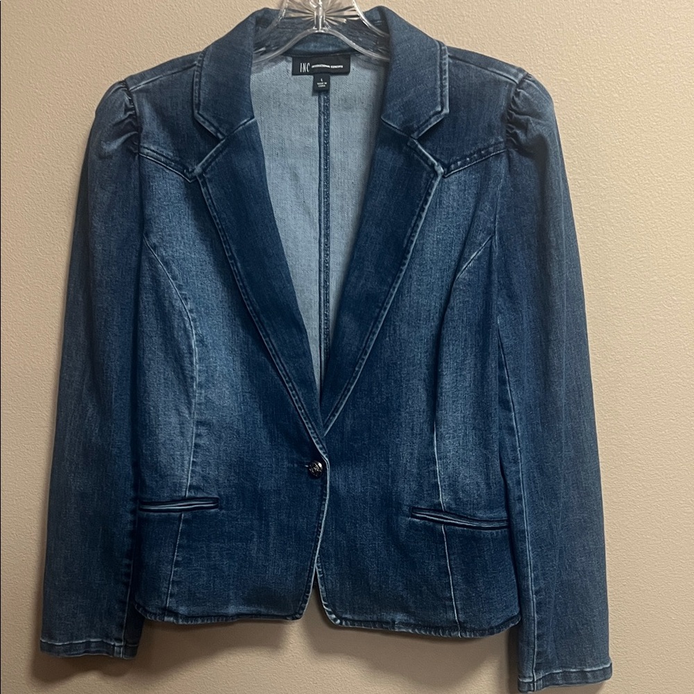 INC International Concepts Dark Blue Jean Jacket